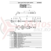 Caseta Shimano FH-M760 cu garnitura pentru praf dreapta