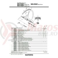 Componente pt. roti Shimano WH-R501-30S/L spate spite (282mm x24) niplu x24 ambalat ind.