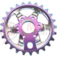 Foaie angrenaj BMX Colony Blaster Chris James Rainbow Anodise, 28T