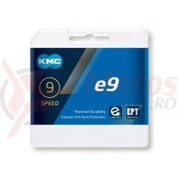 Lant KMC E9 9 speed e-bike 1/2x11/128 136 zale argintiu
