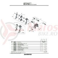 Maneta de tensionare &  placa de fixare Shimano RD-M9000