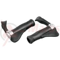 MTB-Multi-Flex-handles 2, black/silver 130/130 mm lg., Kraton/Gel/Alu
