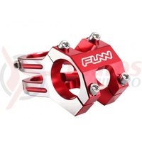 Pipa Funn Funnduro DJ Full CNC 31,8x60mm H:30mm rosu anodizat cu laterale argintii