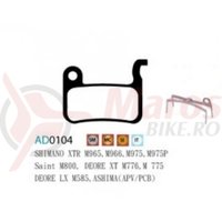 Placute frana Ashima AD0104, semi-metalice, compatibile Shimano XTR, Deore XT, Deore LX..