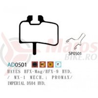 Placute frana Ashima AD0501, semi-metalice, compatibile Hayes HFX-Mag, HFX-9Hydr.MX-1 Mech.