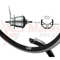 Roata spate 28x1.75 RB hub Shimano, 7V, 36H, ZAC 421, sp. 2.0/2.34