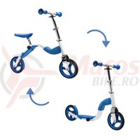 Trotineta si bicicleta SKOOBIK pentru copii 2 in 1 albastru