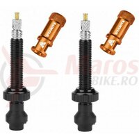 Set valva Granit + capacel Granit Juicy, alu CNC, 44mm (2buc/set)-valva neagra/capacel portocaliu