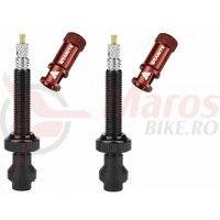 Set valva Granit + capacel Granit Juicy, alu CNC, 60mm (2buc/set) valva neagra/capacel rosu