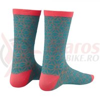 Sosete Supacaz Asanoha albastru neon/coral