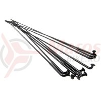 Spita Sapim Race inox 14G 282 mm J-Bend neagra cu niplu Polyax alama 14G 12 mm negru