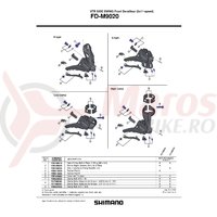 Surub pentru reglaj Shimano FD-M9020 M4x8 & placa