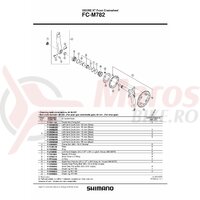 Suruburi de fixare Shimano FC-M782 double gear fixing bolt m8x10.1 & & piulita 4 sets