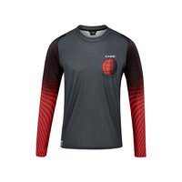 Tricou Ciclism Cube Vertex Round Neck Jersey L/S Grey Red