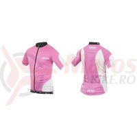 Tricou ciclism Force Kid Star 154-164 cm roz/alb