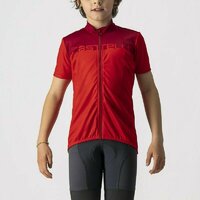 Tricou cu maneca scurta Castelli Neo Prologo, pentru copii, Rosu/Visiniu