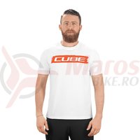 Tricou Cube T-Shirt logo alb/rosu