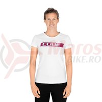 Tricou Cube WS T-Shirt Logo alb/rosu