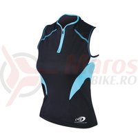 Tricou Shimano indoor fara maneci femei negru/albastru