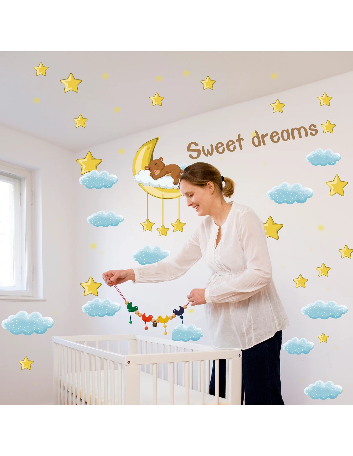 Autocolant de perete Bear Sweet Dreams 110x120cm