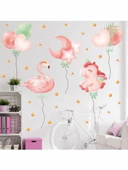Autocolant de perete flamingo-unicorn 119x133cm 1