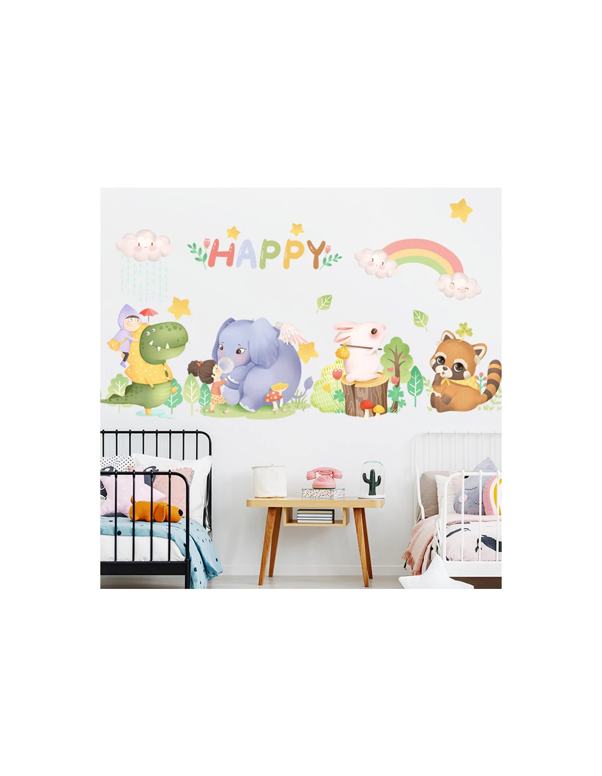 Autocolant de perete Happy animals 54x129cm