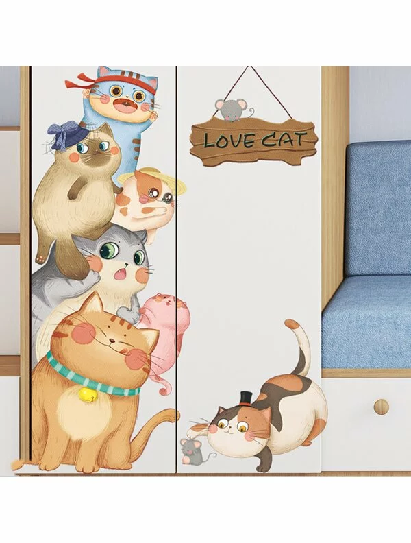 Autocolant de perete LOVE CAT 75x103cm