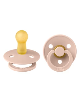 BIBS - Set 2 suzete Colour Latex, tetina rotunda, 6 luni +-Blush 1