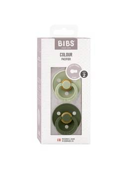 BIBS - Set 2 suzete Colour Latex, tetina rotunda, 6 luni +-Sage/Hunter Green 2