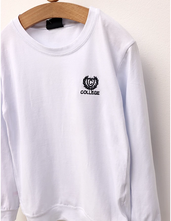 Bluza College model alb picture - 5