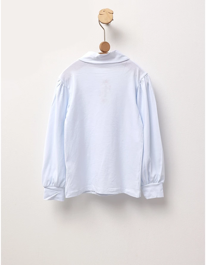 Bluza fete, Maneci bufante si fundita, alb picture - 5