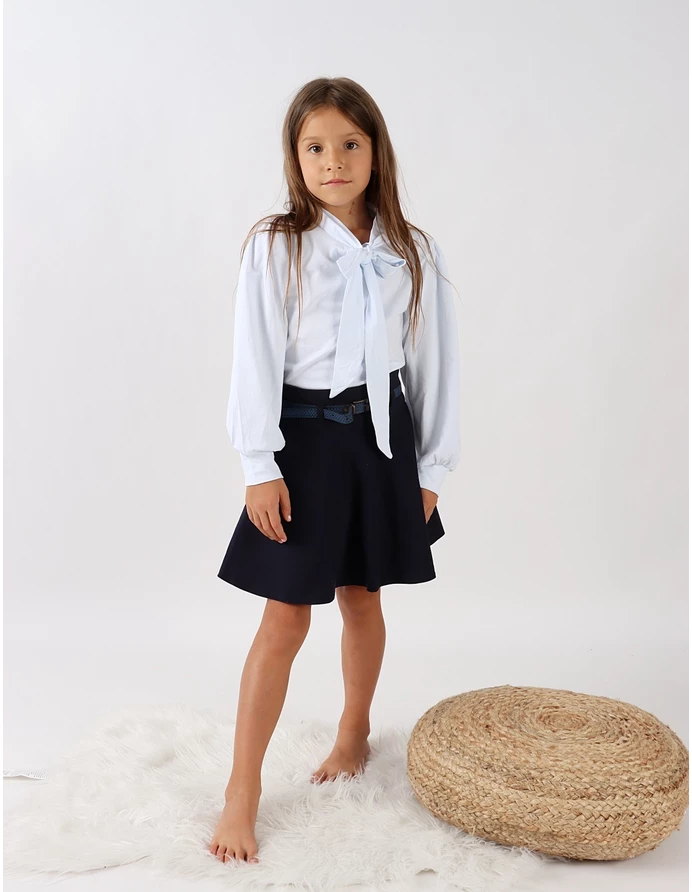 Bluza fete, Maneci bufante si fundita, alb picture - 2