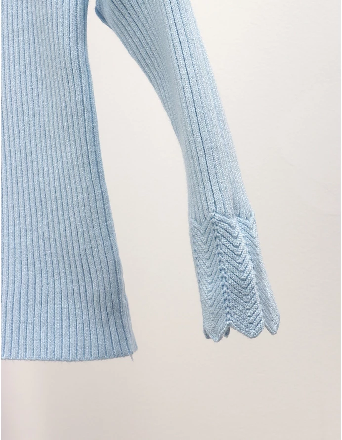Bluza fetite maneci bufante Sonia bleu picture - 3