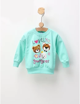 Bluza flausat verde animale by FDY
