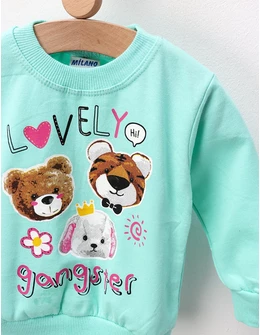Bluza flausat verde animale by FDY