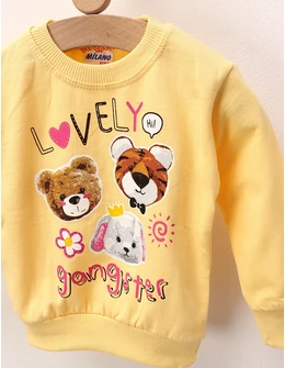 Bluza flausata animalute galben by FDY