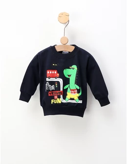 Bluza flausata bleumarin dino by FDY