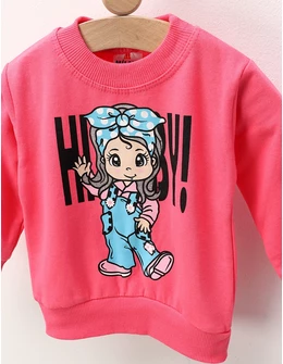 Bluza flausata roz aprins fetita by FDY