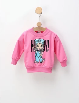 Bluza flausata roz deschis fetita by FDY