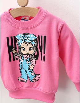 Bluza flausata roz deschis fetita by FDY