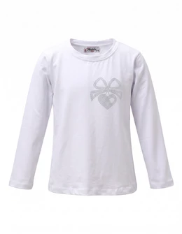 Bluza fundita si inima-strasuri alb pur