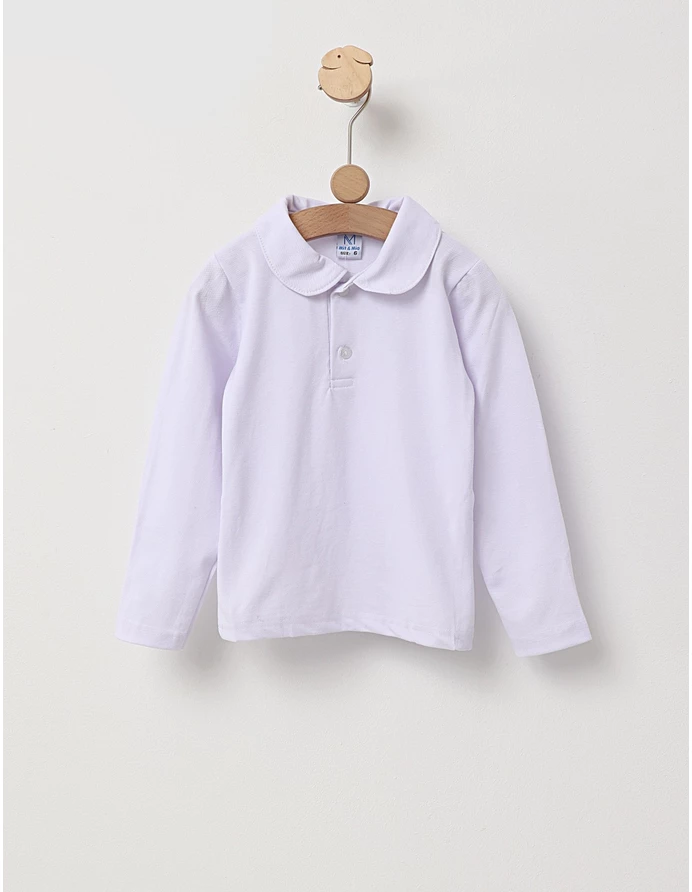 Bluza pentru fetite stil POLO model alb picture - 5