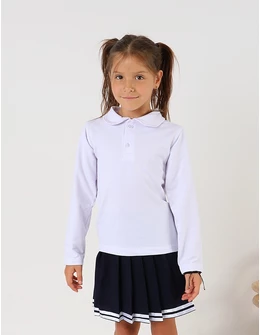 Bluza pentru fetite stil POLO model alb