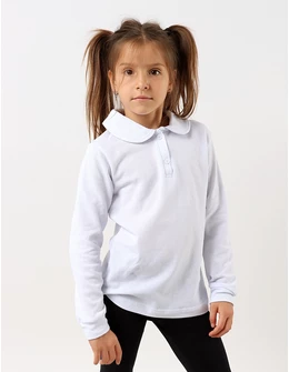 Bluza pentru fetite stil POLO model alb