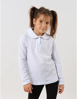 Bluza pentru fetite stil POLO model alb