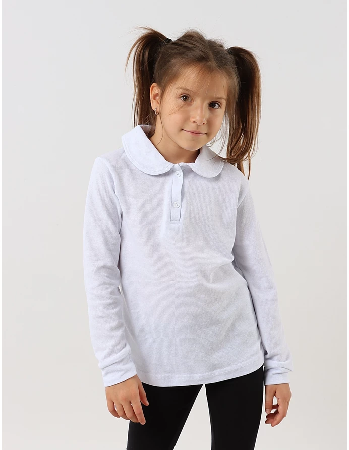 Bluza pentru fetite stil POLO model alb picture - 2