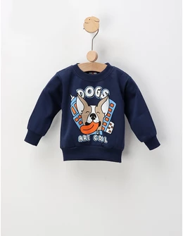 Bluza plusat Dogs Are Cool, albastru