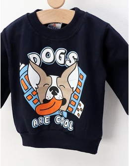 Bluza plusat Dogs Are Cool, bleumarin