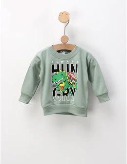 Bluza plusata Always Hungry, verde