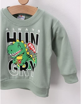 Bluza plusata Always Hungry, verde